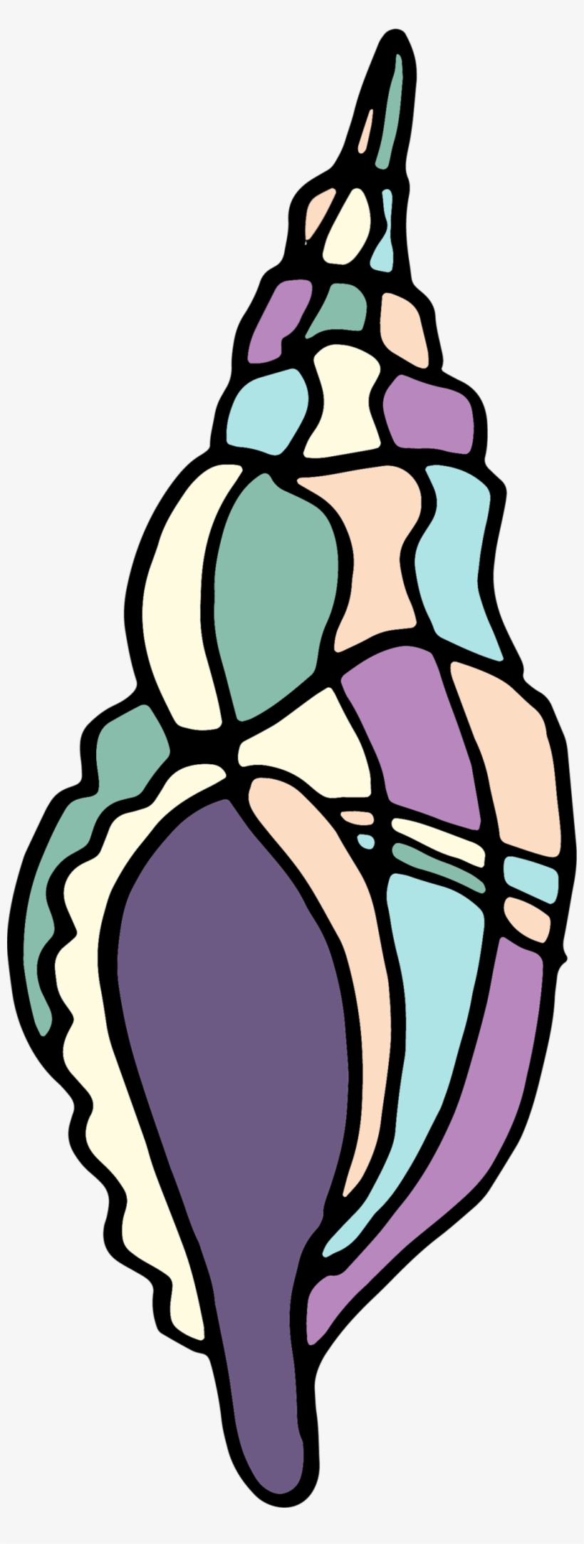 Color Stitching Watercolor Hand-painted Conch Transparent - Watercolor Painting, transparent png #1651045