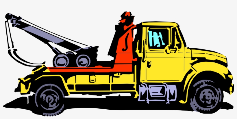 Vector Illustration Of Tow Truck Wrecker Recovery Vehicle - Tow Truck Vector Png, transparent png #1651857