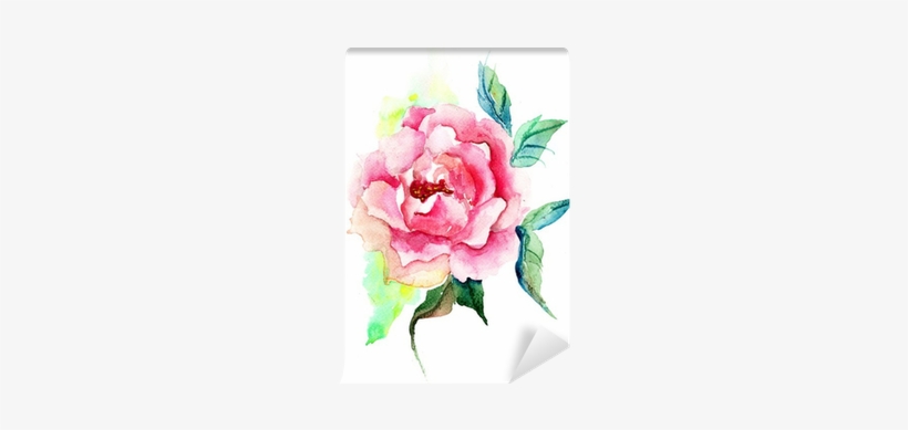 Beautiful Roses Flowers, Watercolor Painting Wall Mural - Watercolor Painting, transparent png #1651858