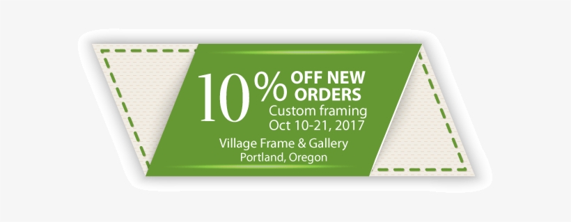 Coupon For 10% Off New Custom Framing Orders Oct - Village Frame & Gallery, transparent png #1651937