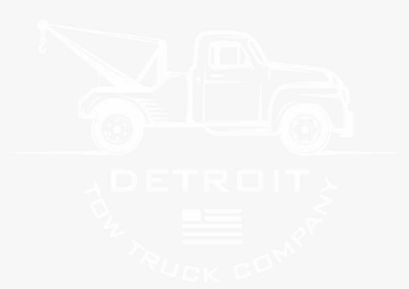 Detroit Tow Truck Company - Black And White Tow Truck Png, transparent png #1652159
