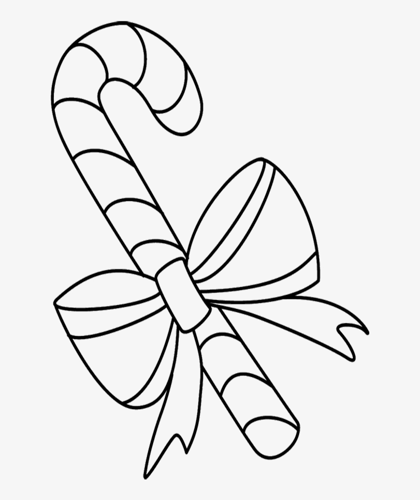 Candy Cane Picture - Candy Cane To Colour, transparent png #1652653