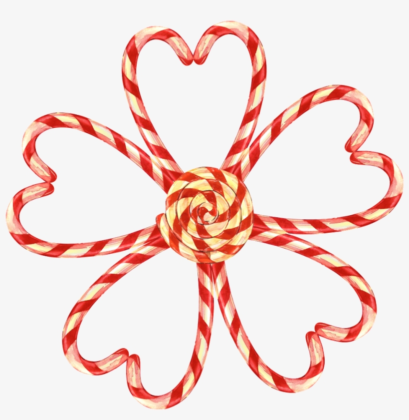 Cane Candy Stitching Flower Shape Decoration Png Transparent - Candy, transparent png #1652722