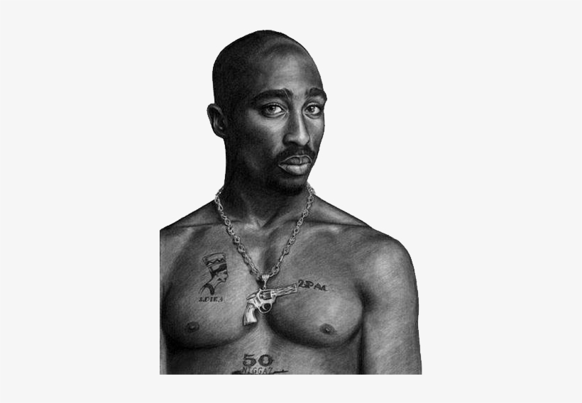 Charcoal Drawing Of Tupac, transparent png #1653093