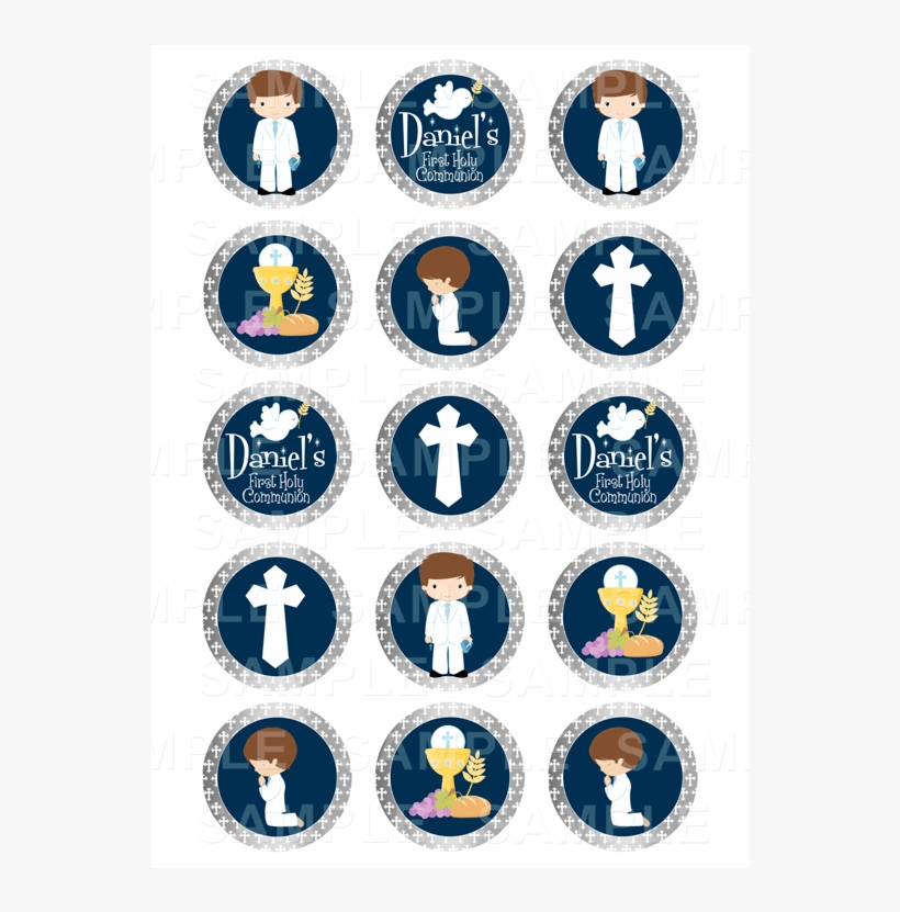 First Holy Communion Edible Cupcake Toppers - First Communion Cupcake Toppers, transparent png #1653292