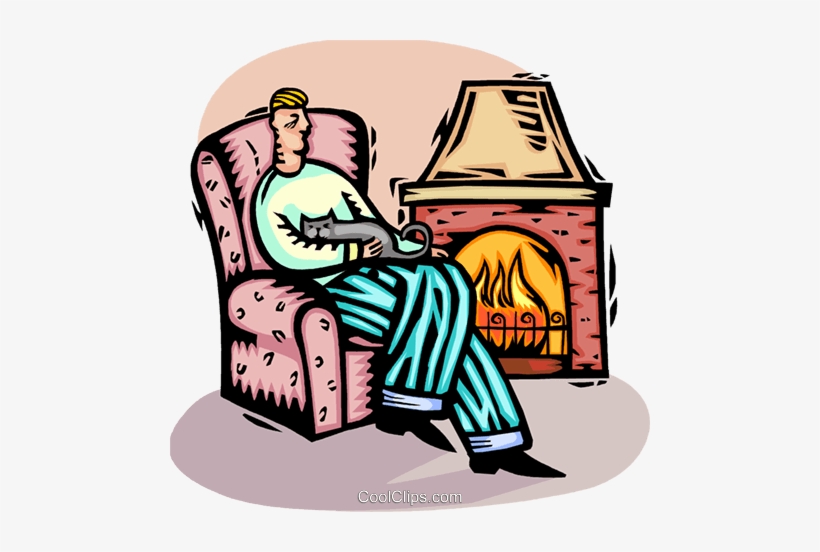 Man Sitting By The Fire Royalty Free Vector Clip Art - Clip Art, transparent png #1653520