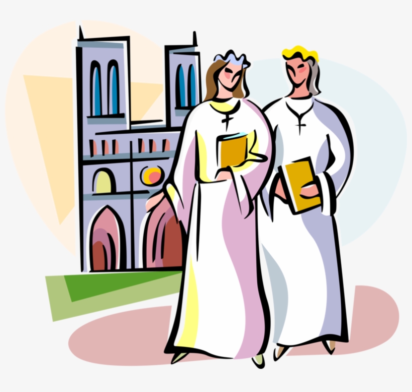 Vector Illustration Of Roman Catholic Girls In France, transparent png #1653539