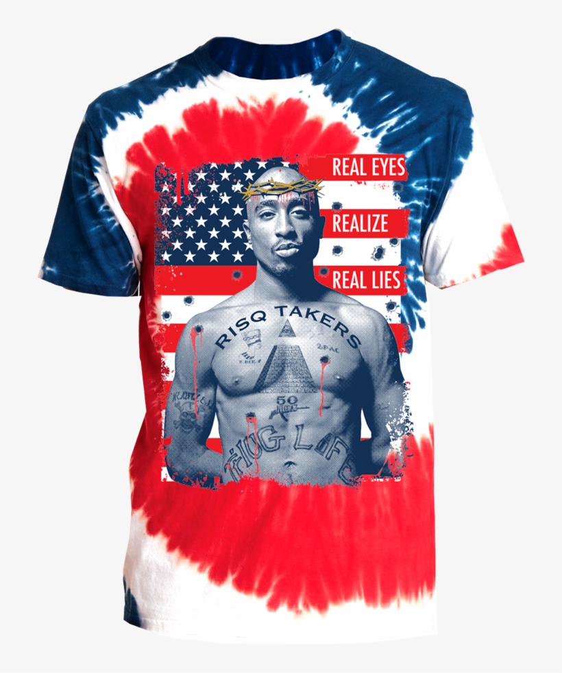 "tupac" Real Eyes Realize Real - Port & Company-essential Tie-dye Tee-pc147, transparent png #1653574