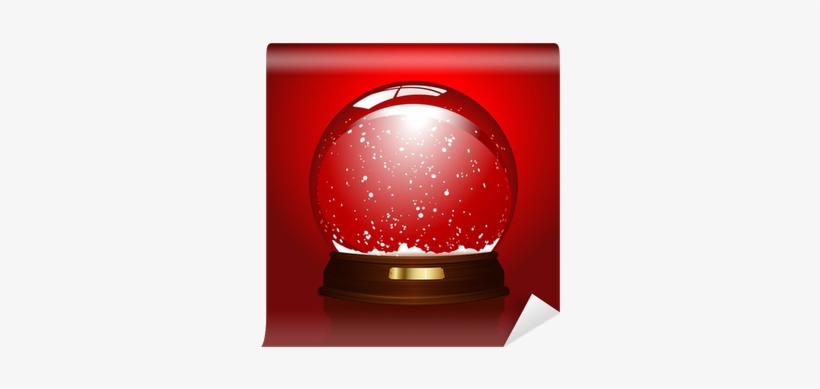Realistic Illustration Of An Empty Snowglobe On Red - Empty Snow Globe, transparent png #1653596