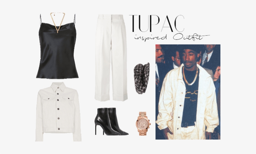 Tupac Shakur Inspired Outfit - 14k Gold Herringbone Chain - Default Title, transparent png #1653719