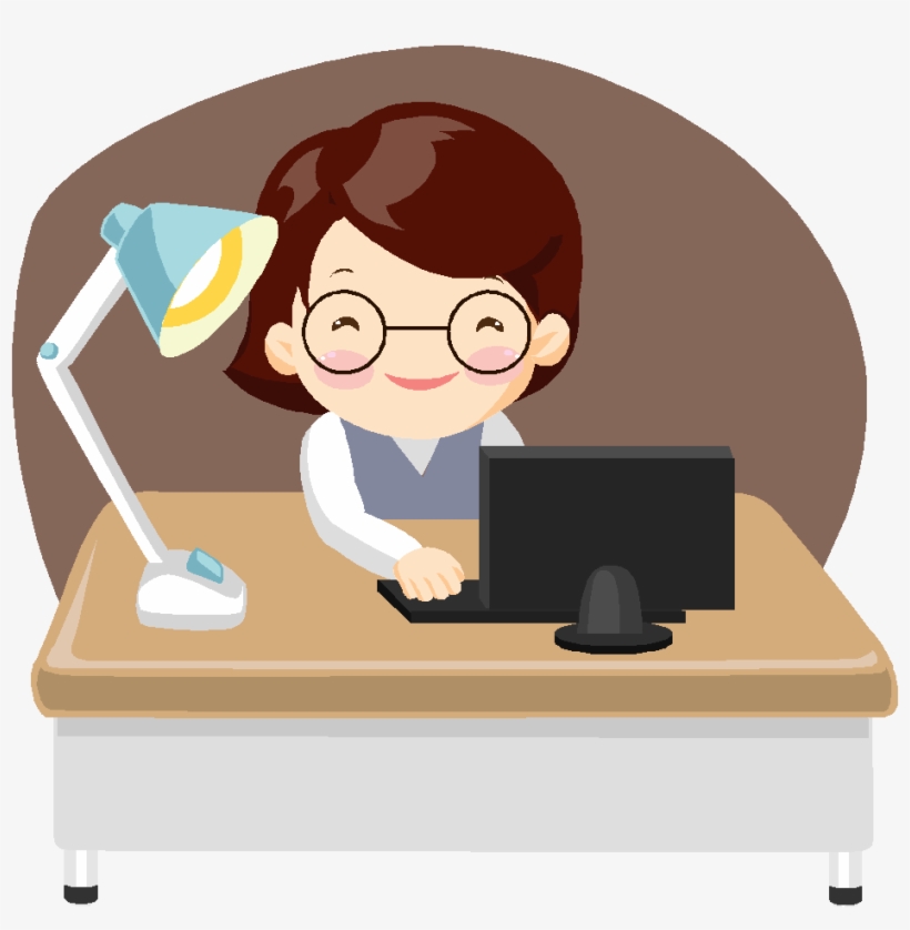 Cartoon Working In Office - Free Transparent PNG Download - PNGkey