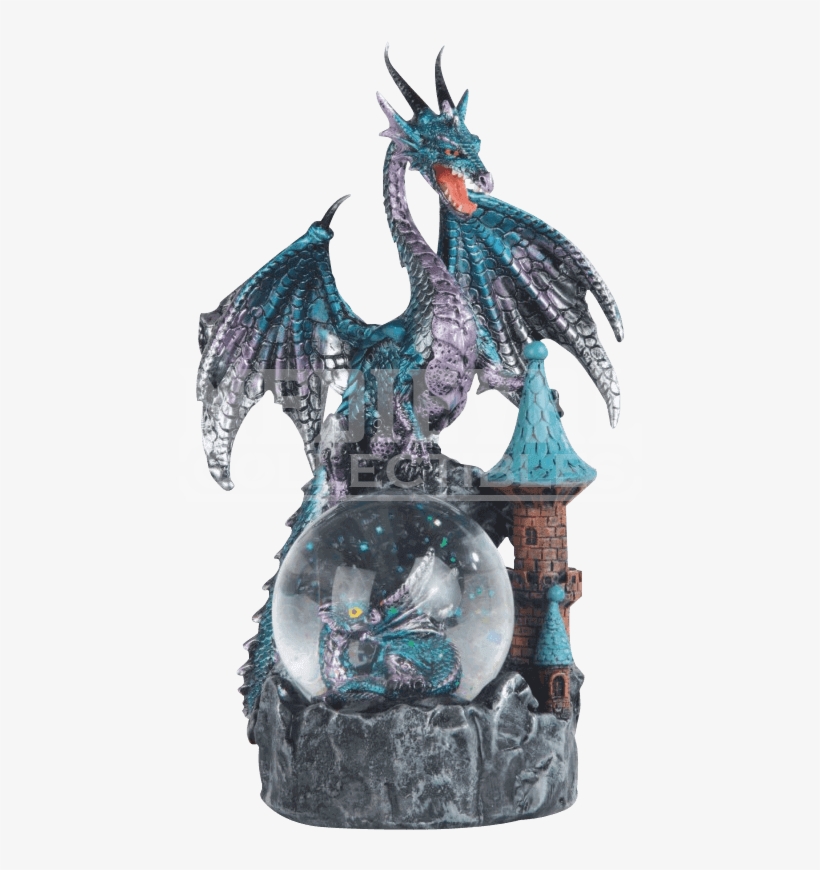 Blue Dragon On Castle Snow Globe - Stealstreet Ss-g-71503 Metallic Dragon And Castle Snow, transparent png #1654179