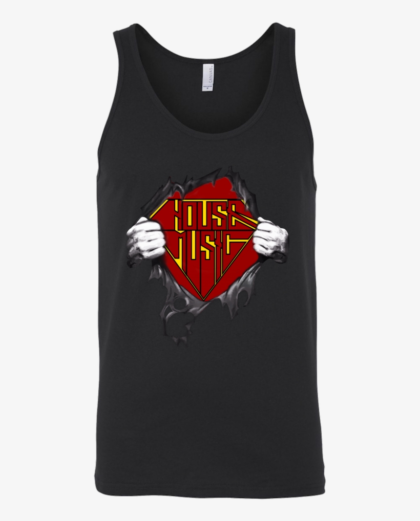 House Music Superman Inspired Ripped Tank Top - Pink Zebra Women's Tees, transparent png #1655615