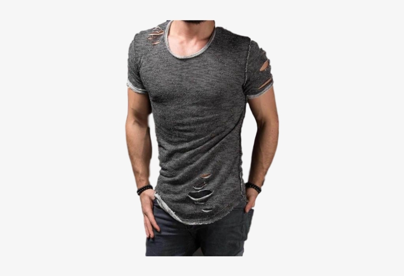 Mens Ripped Street Wear T-shirtstop - New Funky Look T Shirt Mens, transparent png #1655814