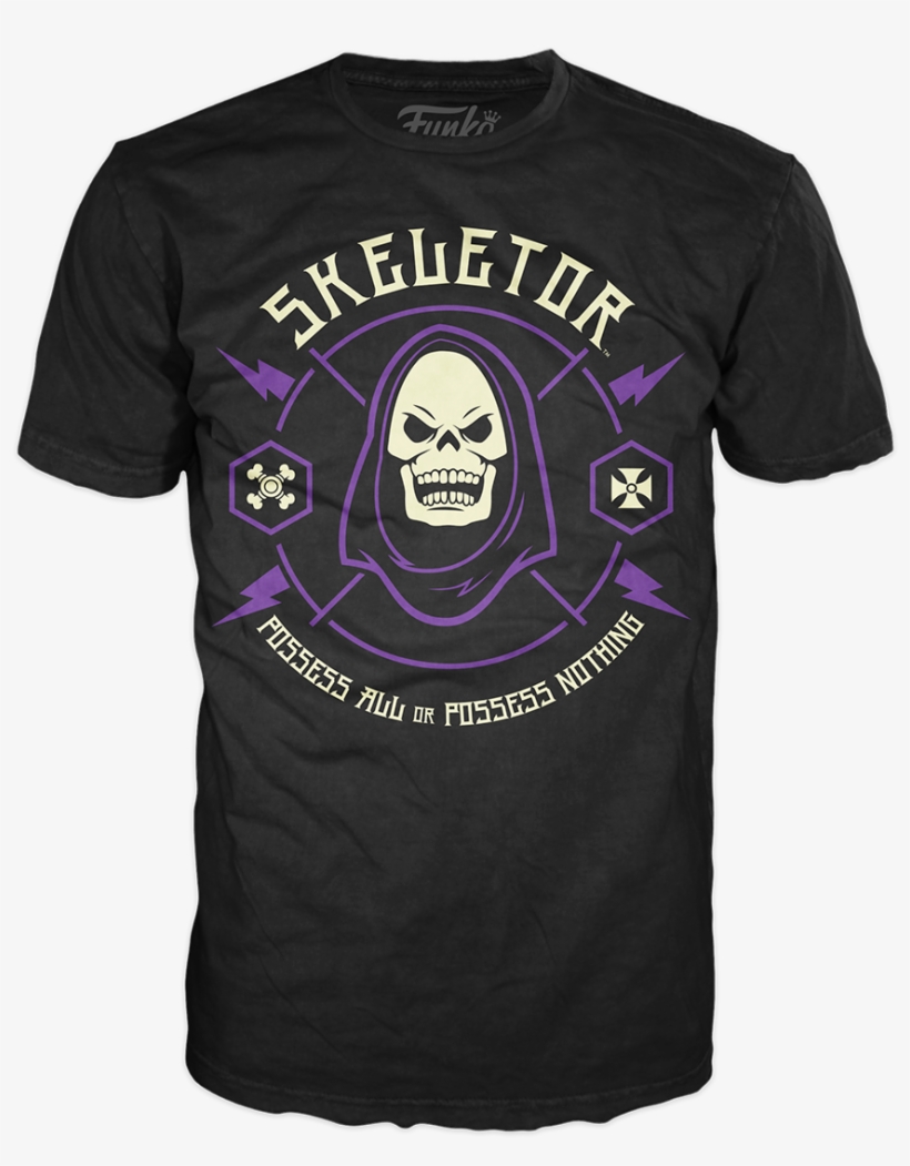 New Funko Shop Exclusives Skeletor Tee And Butterhorn - Schorem Run Hippie Run, transparent png #1656195