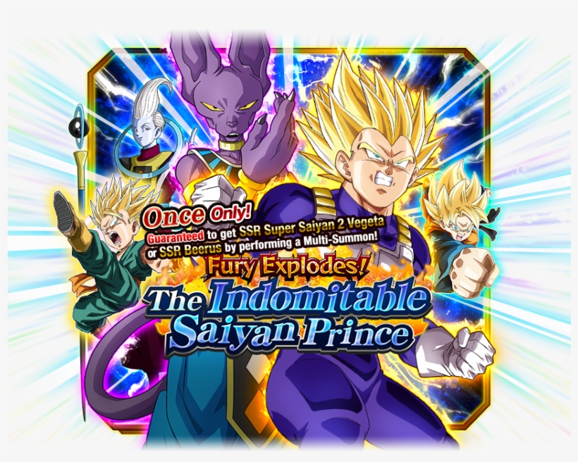 "fury Explodes The Indomitable Saiyan Prince" Summon - Dokkan Battle Gasha, transparent png #1656243