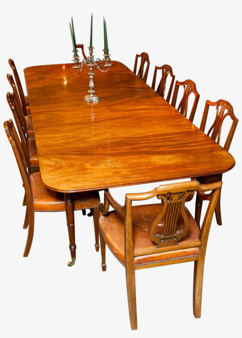 A Rare English Antique Mahogany Campaign Dining Table - Kitchen & Dining Room Table, transparent png #1656719