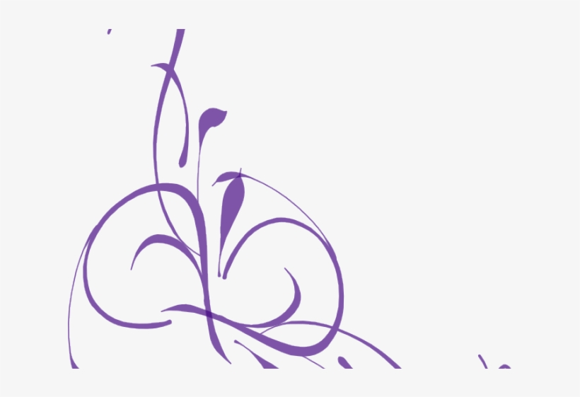 Purple Rose Clipart Flower Line - Border Floral Png, transparent png #1656801