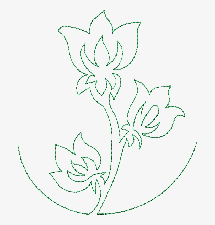 Continuous Single Line Quilting Flowers 6×10 - Single Line Embroidery Designs, transparent png #1657083