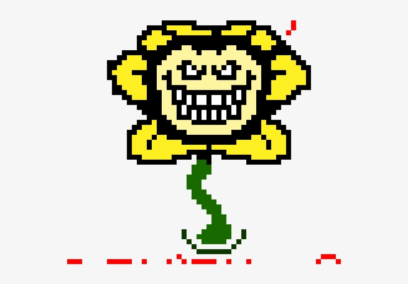 Evil Flowey - Pixel Art Flowey, transparent png #1657283