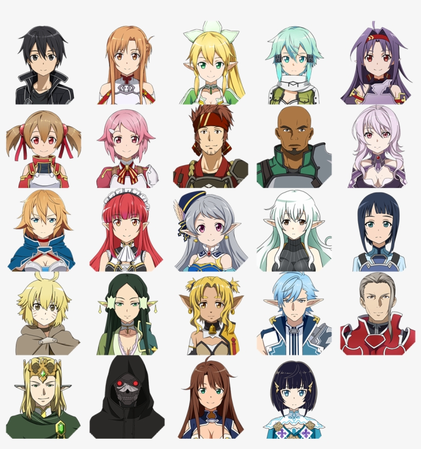 Click For Full Sized Image Character Portraits - Sword Art Online Memory Defrag, transparent png #1657966