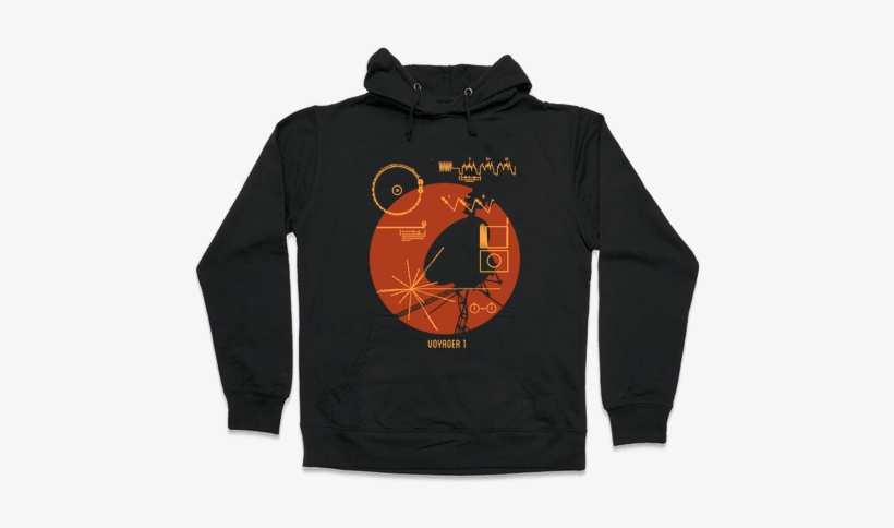 Retro Voyager 1 Golden Record Hooded Sweatshirt - All My Friends Are Dead Push Me, transparent png #1658210