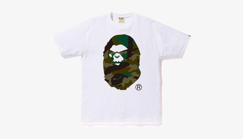 A Bathing Ape Woodland Camo Mad Face Tee - Bathing Ape Logo, transparent png #1658375