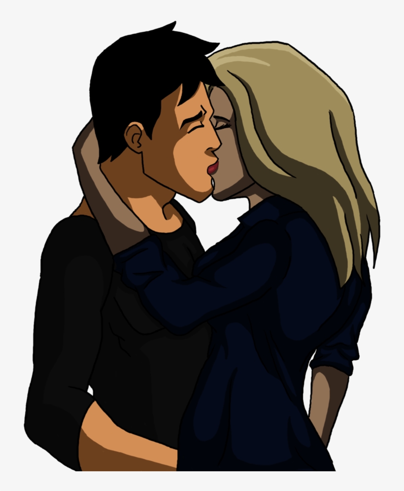 Young Justice Images Superboy And Black Canary Kiss - Young Justice, transparent png #1659127