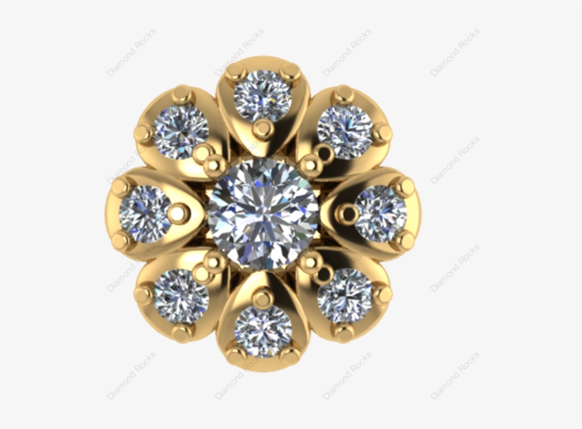 21cts Brilliant Diamond Nose Pin Threaded In 18 K Gold - 3.30 Ct Solitaire Diamond Engagement Ring 14k Real, transparent png #1659325
