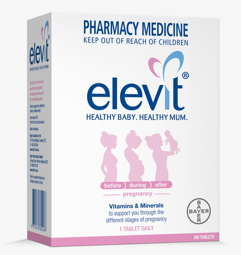 Elevit Pregnancy Multivitamin - Elevit Pregnancy 100 Tablets, transparent png #1659347