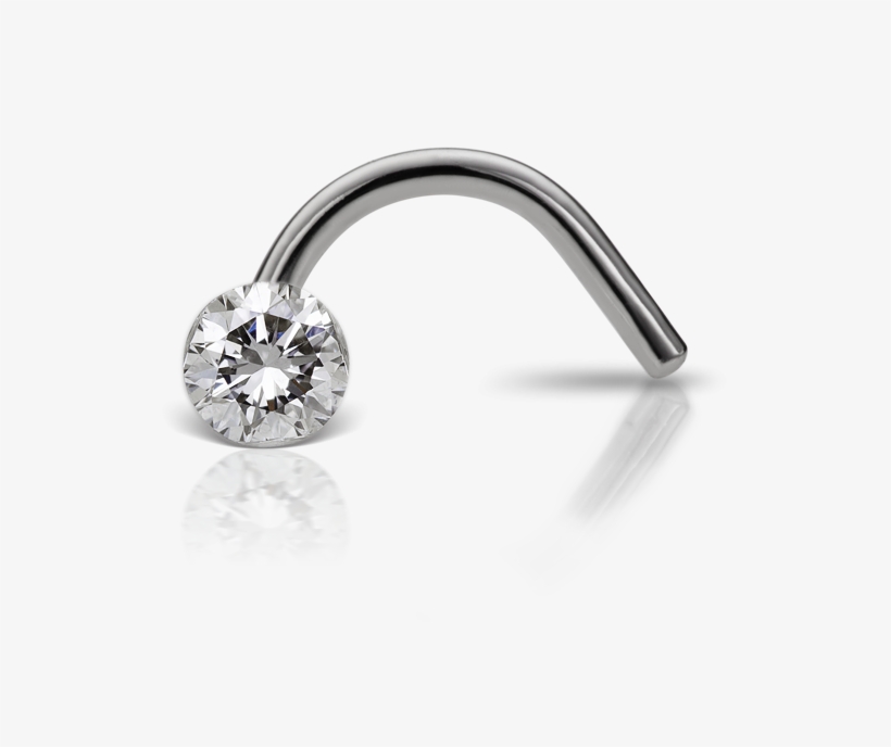 5mm Invisible Set Diamond Nostril Screw - Nose Piercing, transparent png #1659378