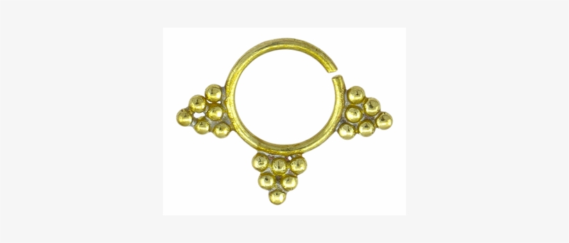 Septum Piercing Nose Rings Three Peaks Brass Tribal - Chicnet Septum Piercing Nasenringe Drei Spitzen Messing, transparent png #1659828