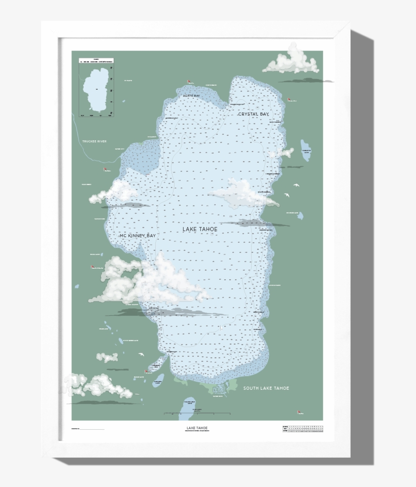 Lake Tahoe Nautical Map, transparent png #1660463