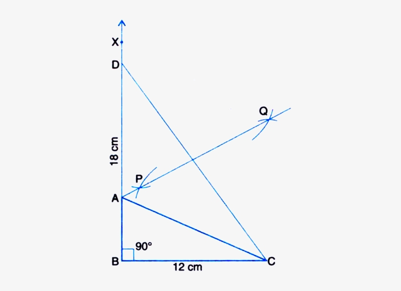 Then, Abc Is The Required Right Triangle - Construct A Right Triangle Whose Base Is 12cm And Sum, transparent png #1661023