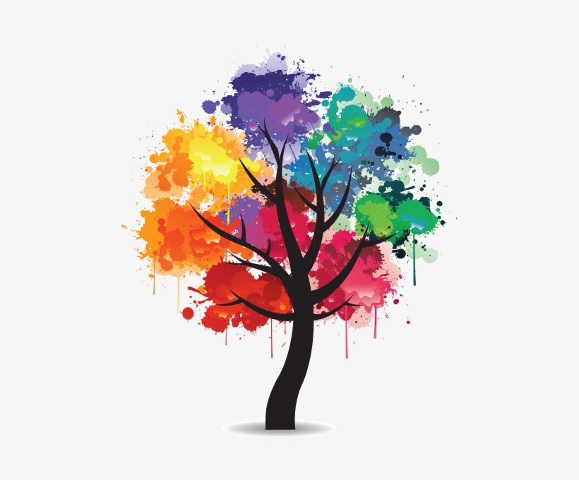 Nitto Printing - Watercolor Tree Colors, transparent png #1663348