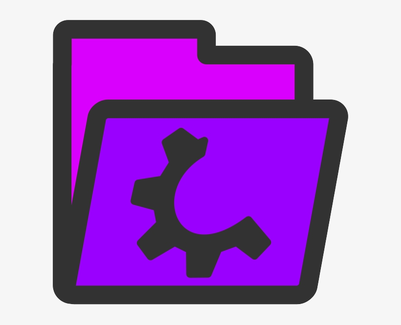 Computer, Flat, Folder, Open, Half, Violet, Icon - Computer, transparent png #1663696