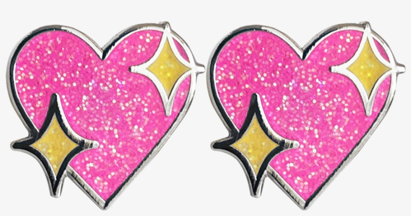 Sparkle Heart Emoji Earrings - Emoji, transparent png #1663954