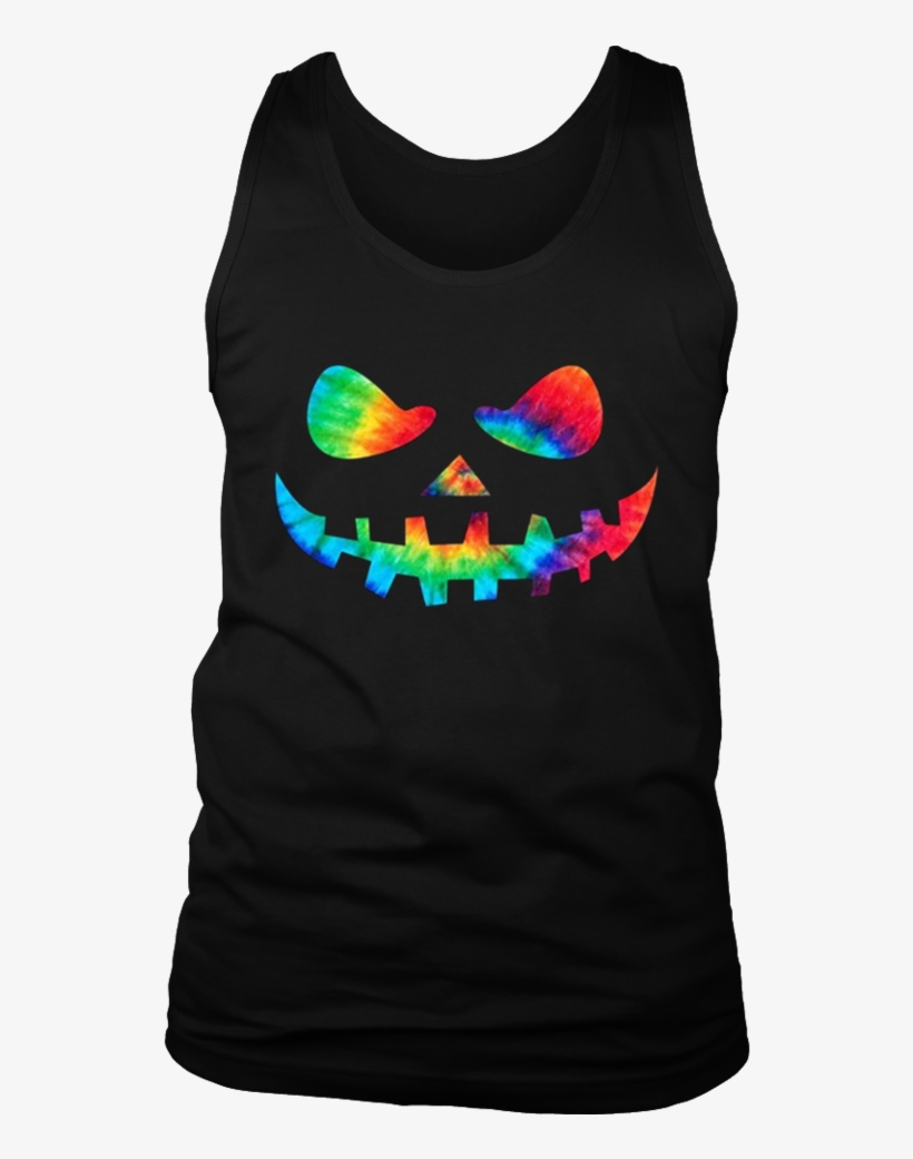 Tie Dye Pumpkin Face T-shirt Jack O Lantern Halloween - Shirt, transparent png #1663955