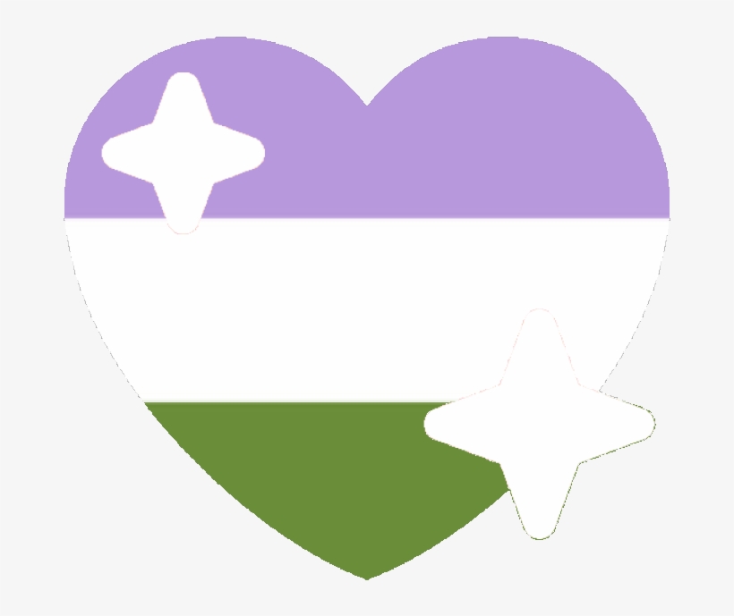 Genderqueer Sparkle Heart Discord Emoji - Discord Asexual Emoji, transparent png #1663975