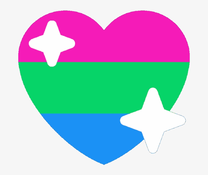 Polysexual Sparkle Heart Discord Emoji - Pride Flag Emoji Discord Heart, transparent png #1664067