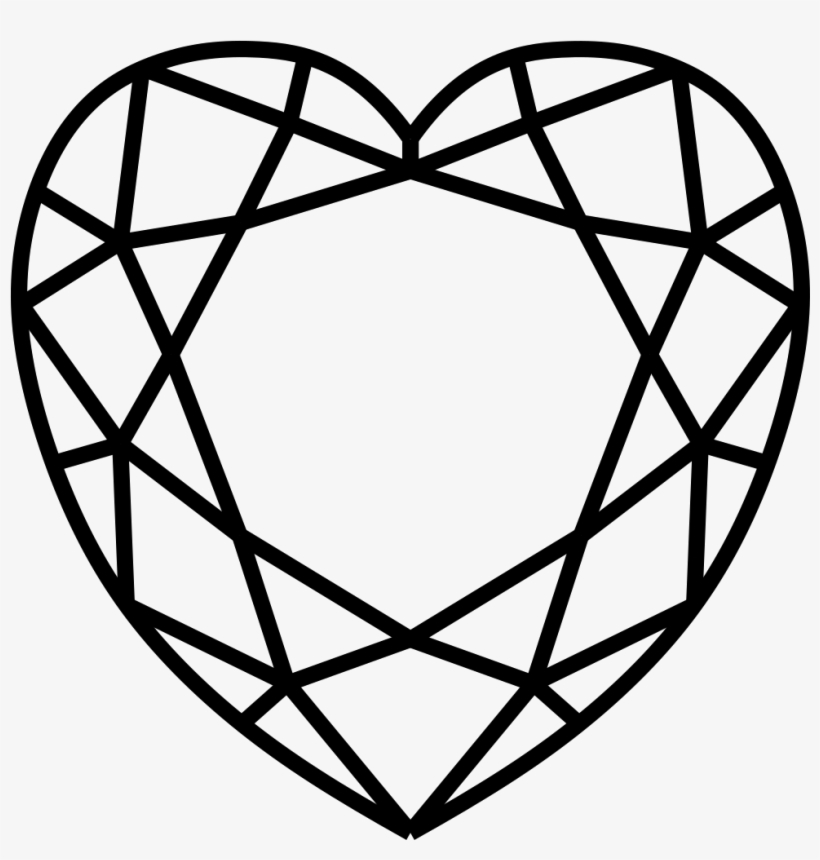 Diamond Heart - - Diamond Drawing Top View, transparent png #1664663
