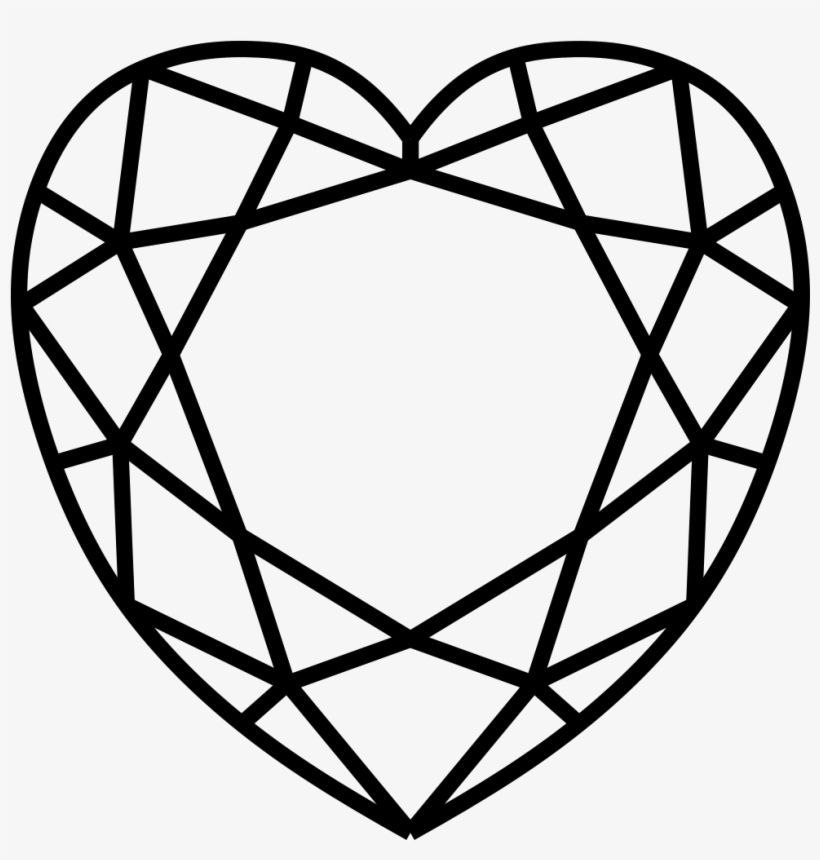 Diamond Heart - - Diamond Drawing Top View - Free Transparent PNG