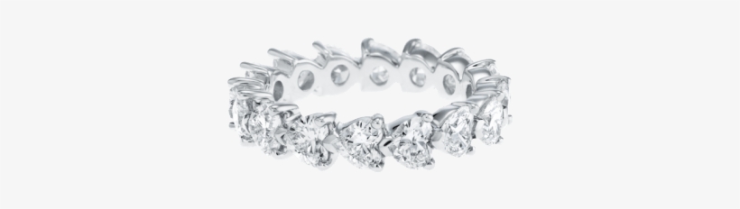 Prong Set Heart Shaped Diamond Wedding Band - Jewellery, transparent png #1664701