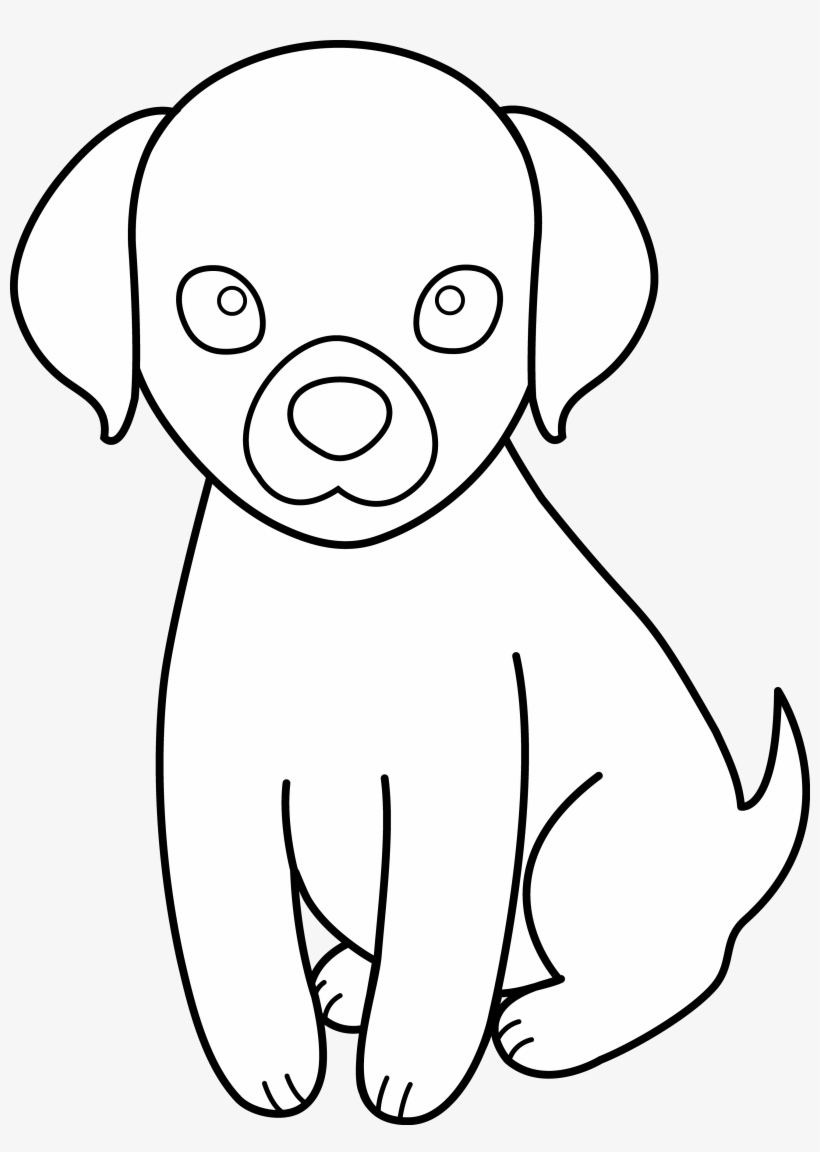 Colorable Puppy Line Art - Drawing, transparent png #1665427