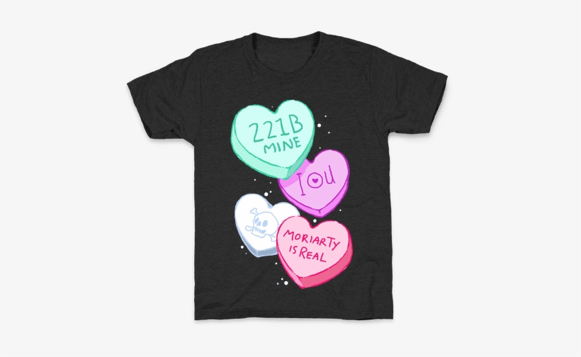 Sherlock Valentines Hearts Kids T-shirt - Top, transparent png #1665665
