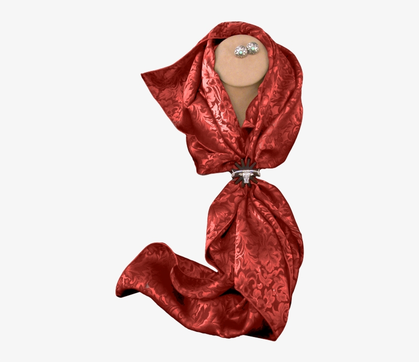 Silk Wild Rag Red Jacquard Scarf Carried By Tom Balding - Silk, transparent png #1665965