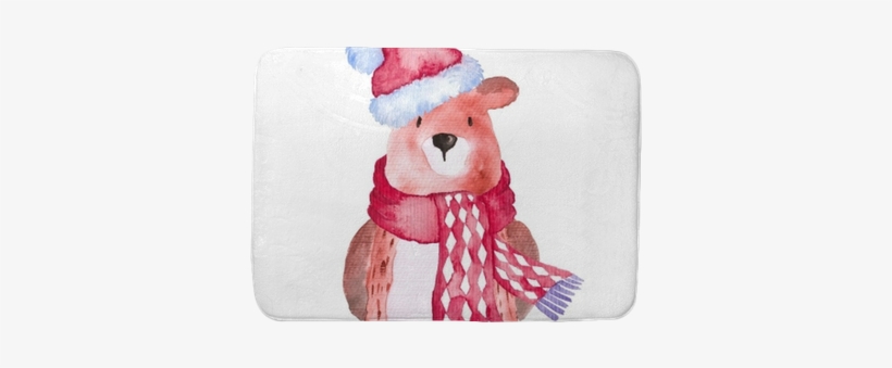 Bear Christmas Animals Winter Watercolor Hand-painted - Christmas Watercolor Animals, transparent png #1666048