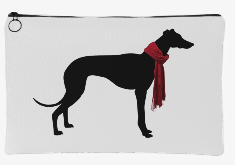Greyhound With Red Scarf Accessory Bag - Martingale Dog Collar Wearing, transparent png #1666068