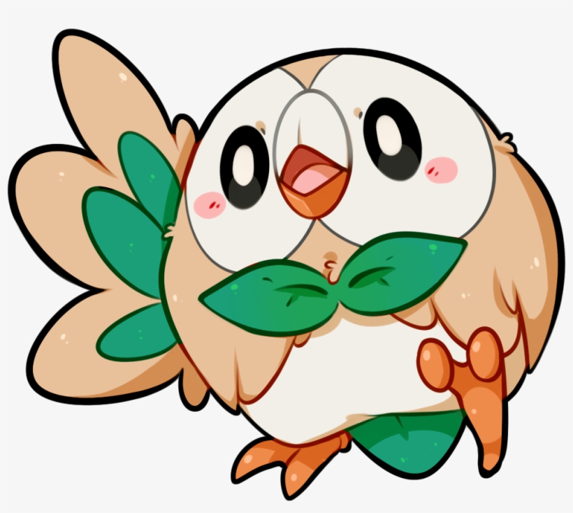Rowlet - All Grass Type Pokemon Starters, transparent png #1666139