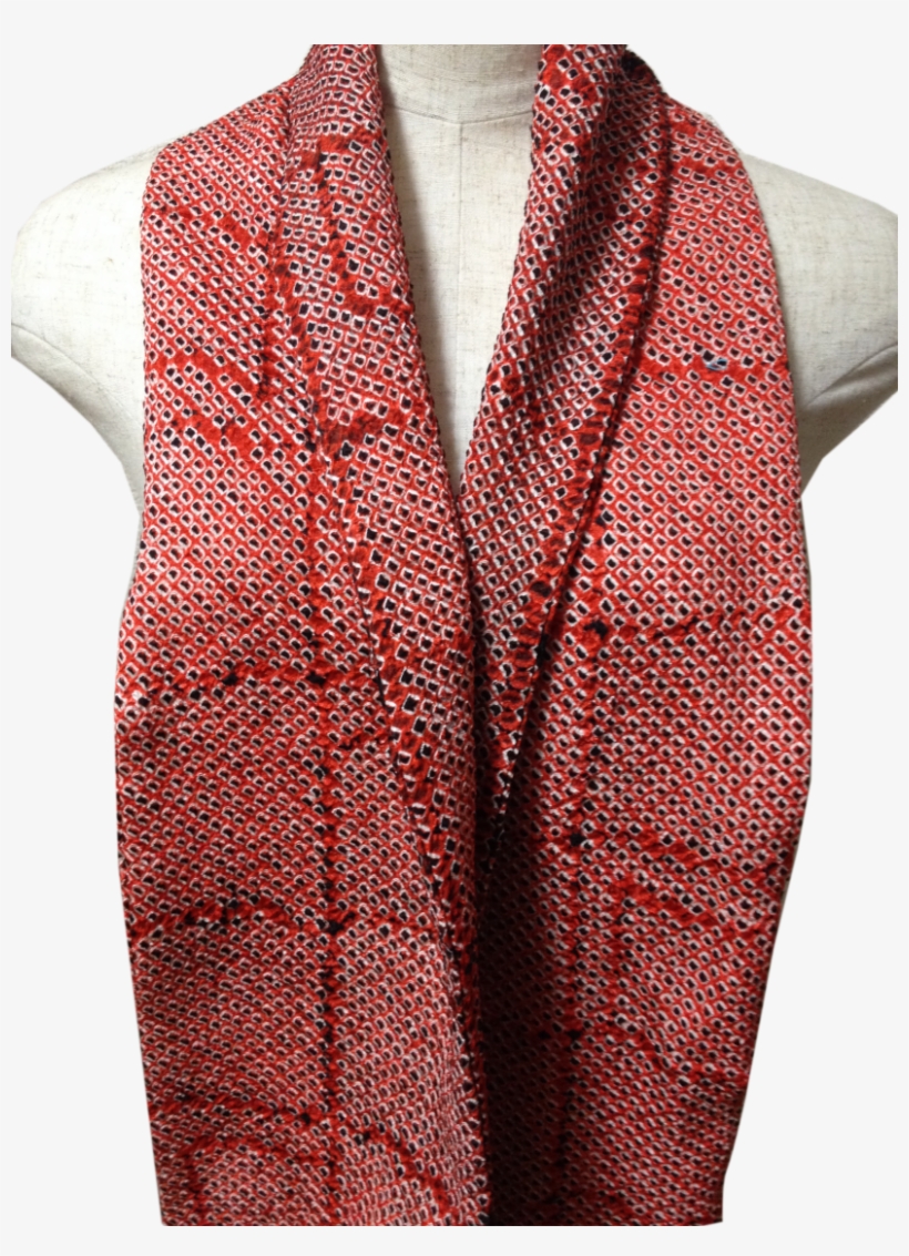 Shibori Scarf Fiery Red - Scarf, transparent png #1666219